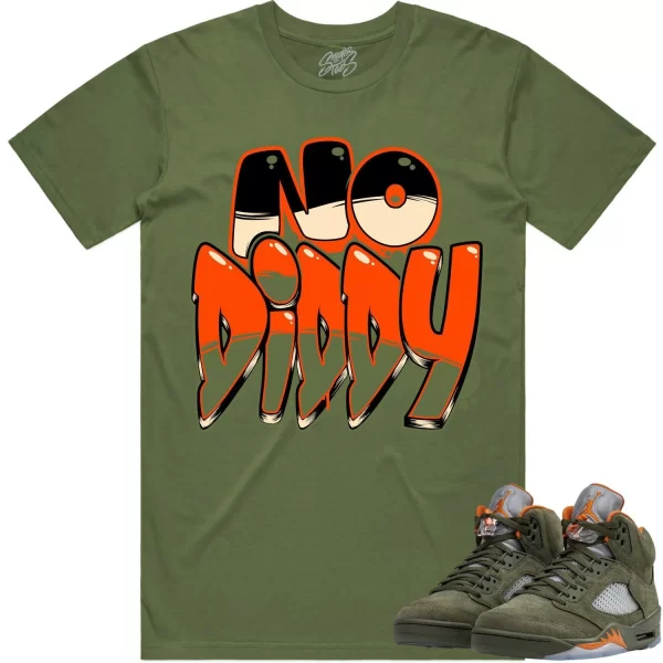 Jordan Retro 5 Olive 5s Shirt to Match - CELADON NODIDDY Jezsport.com