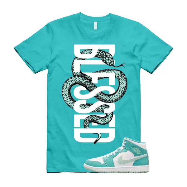 SNAKE Shirt to match Jordan 1 Marine Green Washed Teal Mint Foam Tropical Twist Jezsport.com