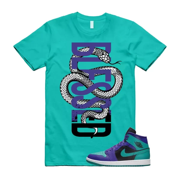 SNAKE Shirt to match Jordan 1 Dark Concord New Emerald Teal Purple Grape Witness Jezsport.com