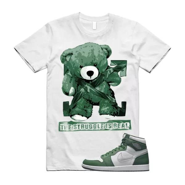 STRUG T Shirt to match Jordan 1 Retro High OG Gorge Green Metallic Silver White Jezsport.com