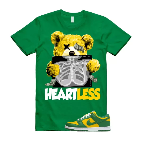 HEART T Shirt to match N Dunk Low Brazil Varsity Maize Pine Green White SP OG Jezsport.com