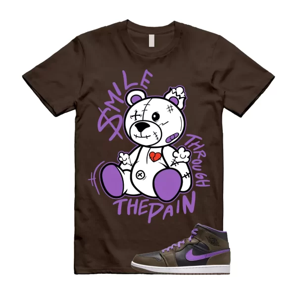 SM2 T Shirt to match Air Jordan 1 Mid Palomino Purple Mocha Wild Berry Black Jezsport.com