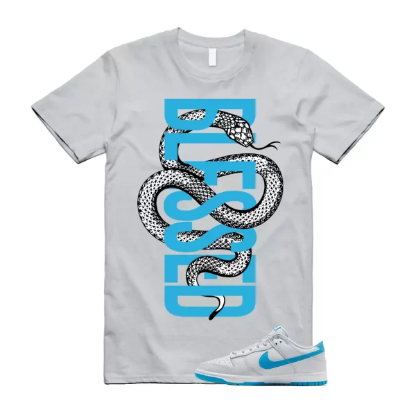 SNAKEB T Shirt to match N Dunk Low Retro Pure Platinum Blue Grey Lightning White Jezsport.com