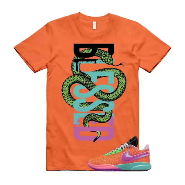 SNAKEB T Shirt to match LeBron 20 Chosen 1 Orange Purple Green Strike Hot Punch Jezsport.com