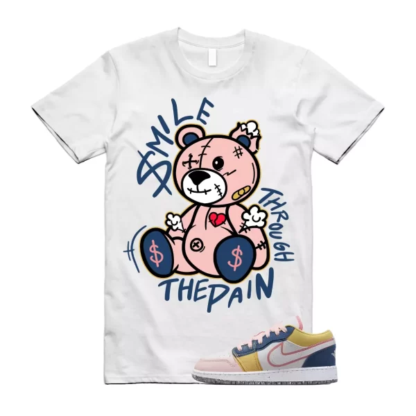 SM2 T Shirt to match Air Jordan 1 Low GS Multi Canvas Coral Chalk French Blue Jezsport.com