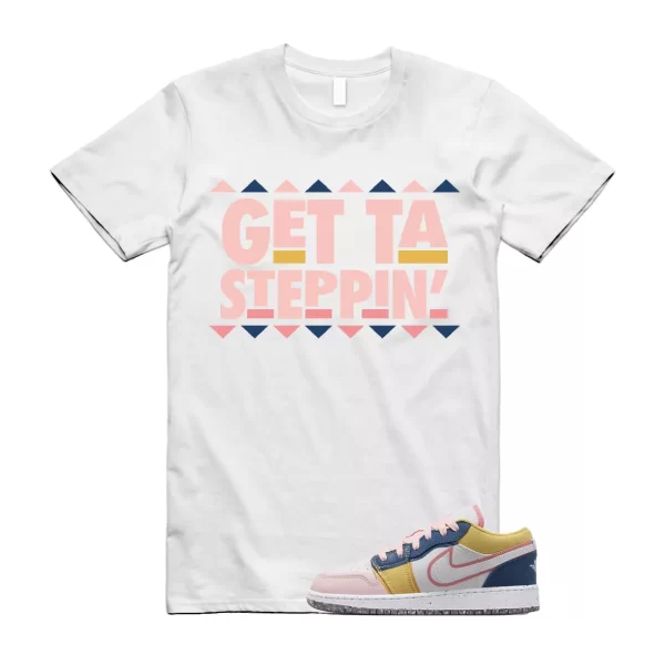 GET T Shirt to match Air Jordan 1 Low GS Multi Canvas Coral Chalk French Blue Jezsport.com