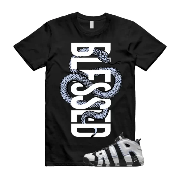 SNAKE T Shirt to match N Air More Uptempo 96 Cobalt Bliss Black White MultiColor Jezsport.com