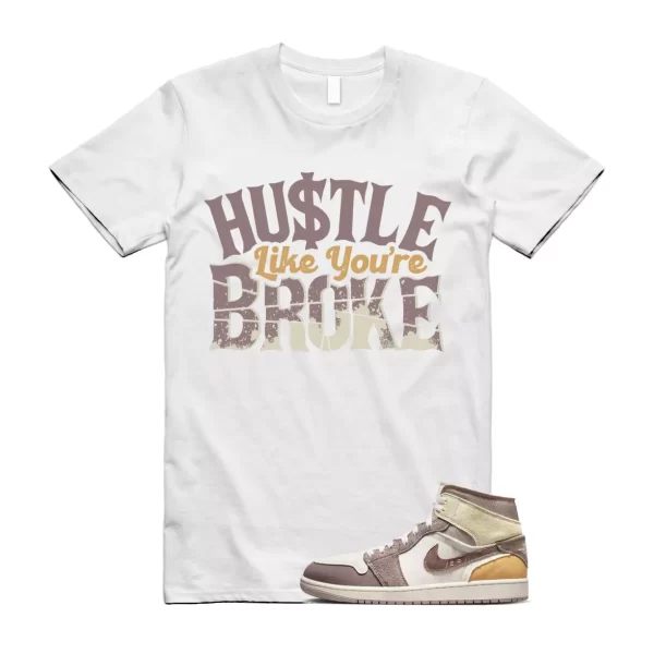 BROKE T Shirt to match Air Jordan 1 Mid SE Craft Inside Out Taupe Haze Sail Gold Jezsport.com