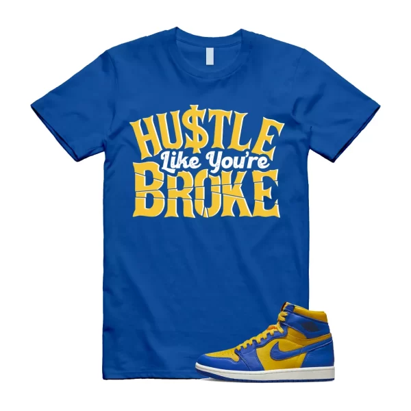 Reverse Laney 1 Game Royal Blue Air WMNS Varsity Maize Sail T Shirt Match BROKE Jezsport.com