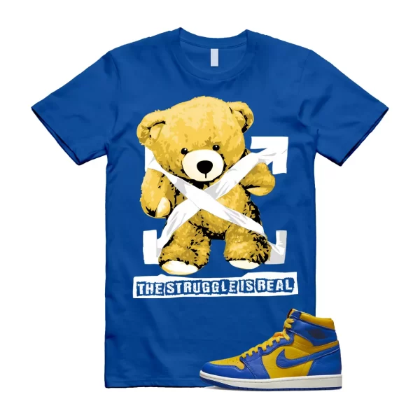 Reverse Laney 1 Game Royal Blue Air WMNS Varsity Maize Sail T Shirt Match STRUG Jezsport.com