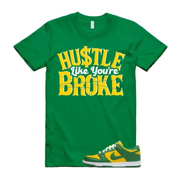 BROKE T Shirt to match N Dunk Low Brazil Varsity Maize Pine Green White SP OG Jezsport.com