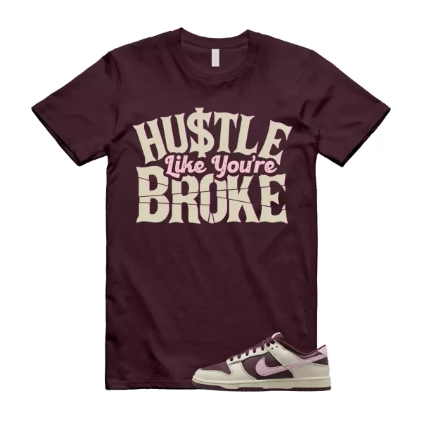 BROKE TShirt to match Dunk Low Valentine’s Day Pale Ivory Soft Pink Night Maroon Jezsport.com