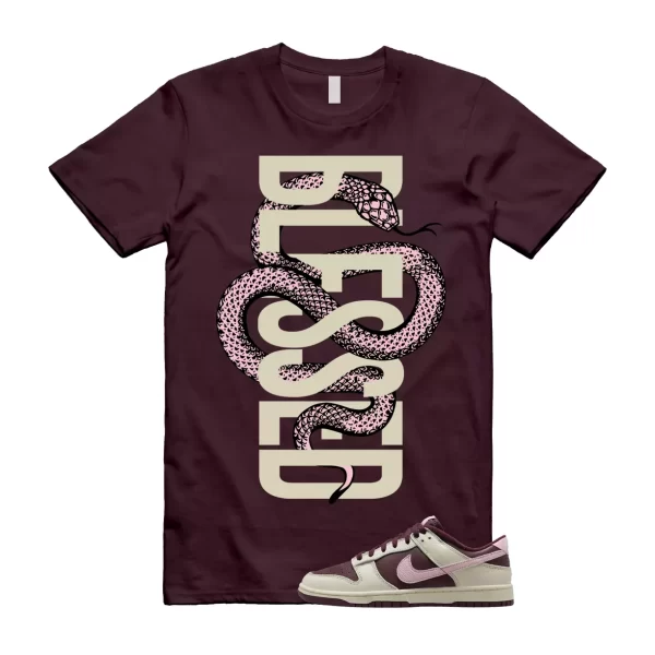 SNAKE TShirt to match Dunk Low Valentine’s Day Pale Ivory Soft Pink Night Maroon Jezsport.com