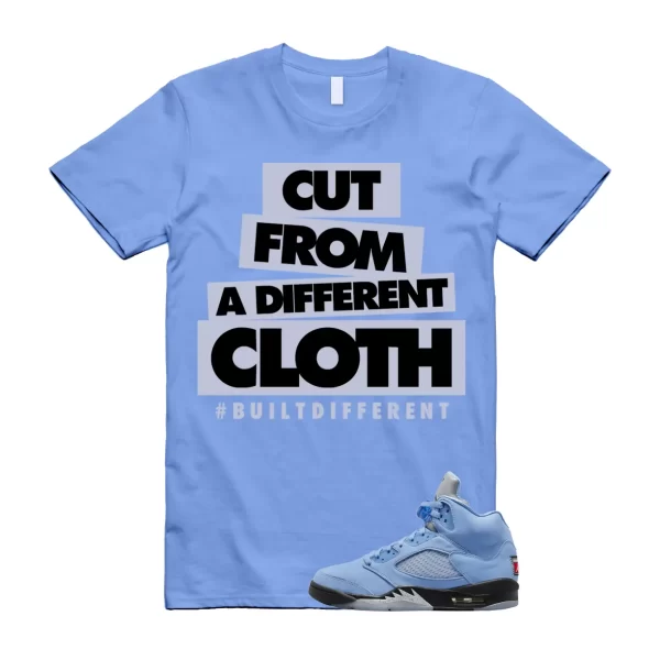 CLOTH T Shirt to match Air Jordan 5 UNC University Blue Carolina MJ Black White Jezsport.com