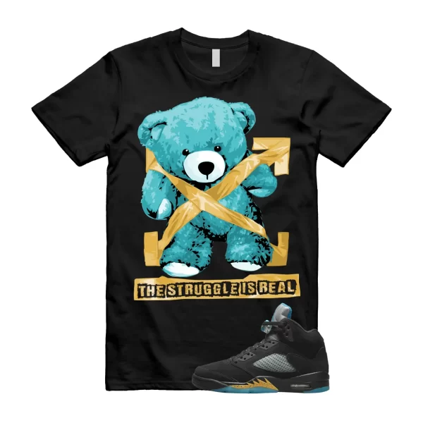 STRUG Shirt to match Air Jordan 5 Aqua Retro Taxi Black Aquatone Hornets Yellow Jezsport.com