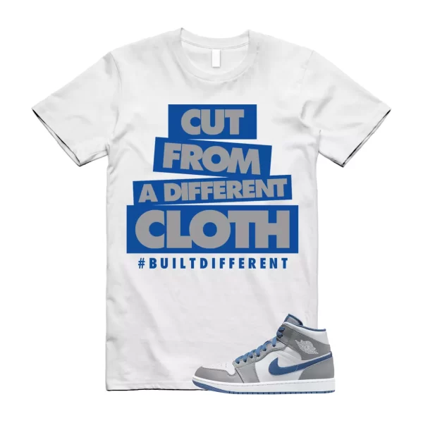 CLOTH T Shirt to match Air Jordan 1 Mid True Blue Cement Grey White Jezsport.com