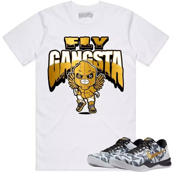 Kobe 8 Mambacita 8s Gigi Shirt to Match - GOLD METALLIC FLY GANGSTA Jezsport.com