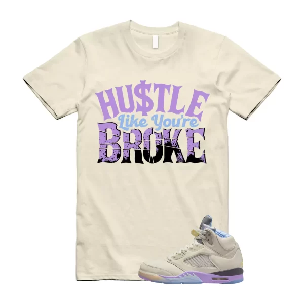 BROKE T Shirt to match Jordan 5 Retro DJ Khaled Sail Washed Yellow Violet Star Jezsport.com