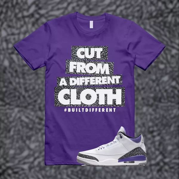 CLOTH Shirt match Jordan 3 Iris Cement Grey Elephant Varsity Court Purple Jezsport.com