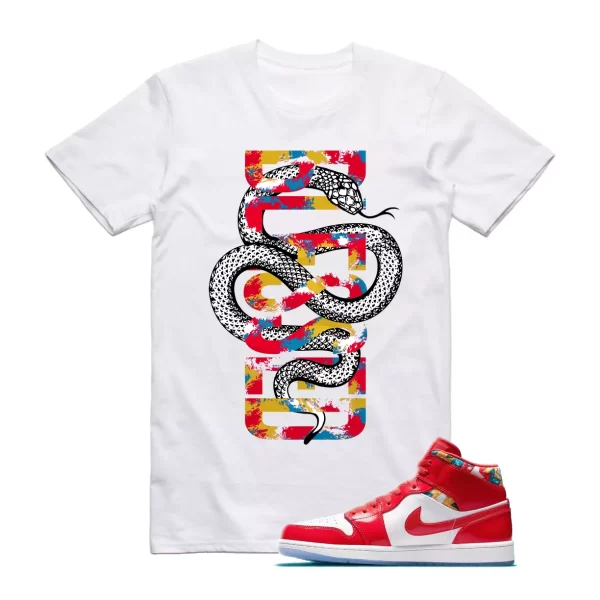 SNAKE Shirt to match Air Jordan 1 Mid Barcelona Sweater Chile Red Pollen Chicago Jezsport.com