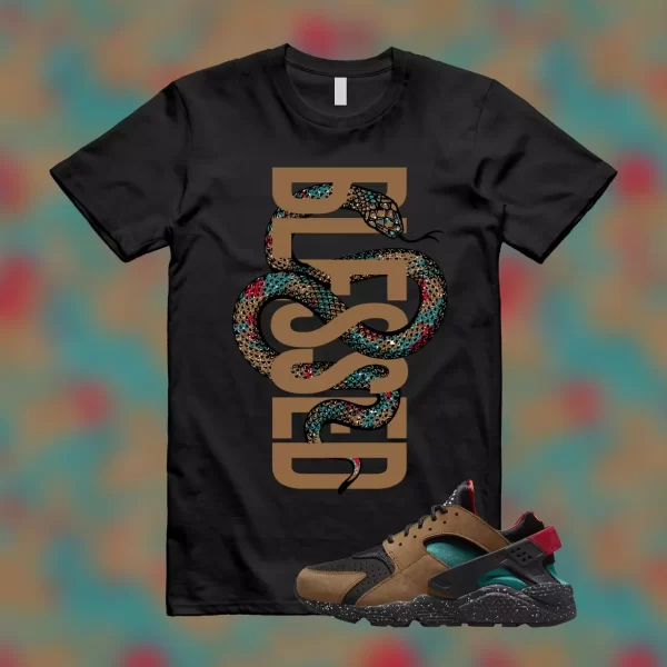 SNAKE T Shirt to match Air Huarache Light British Tan Geode Teal Green Team Jezsport.com