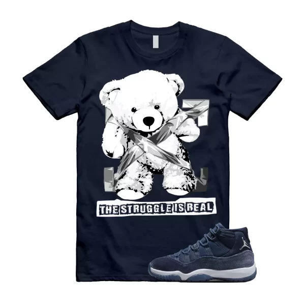 STRUG Shirt to match Jordan 11 Midnight Navy Metallic Silver Georgetown Trainer Jezsport.com