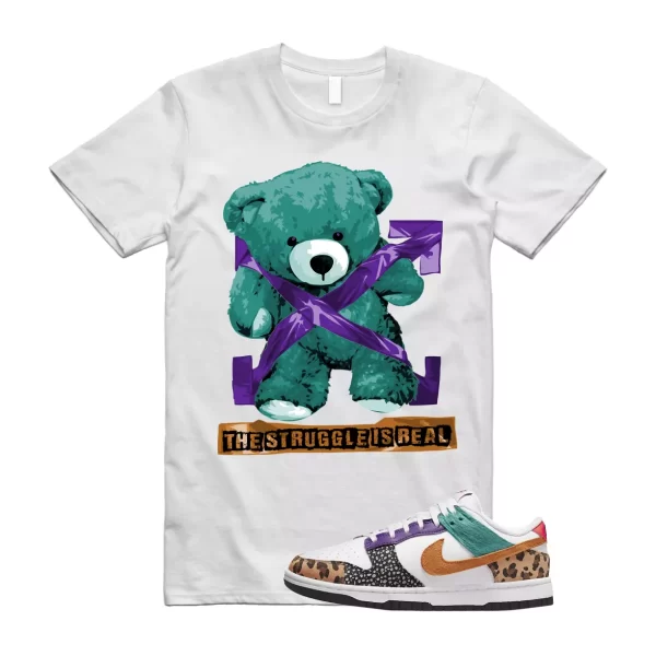 STRUG Shirt to match N Dunk Low WMNS Patchwork Multicolor Safari Cheetah Leopard Jezsport.com