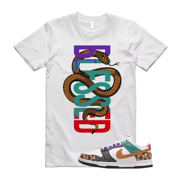 SNAKE Shirt to match N Dunk Low WMNS Patchwork Multicolor Safari Cheetah Leopard Jezsport.com