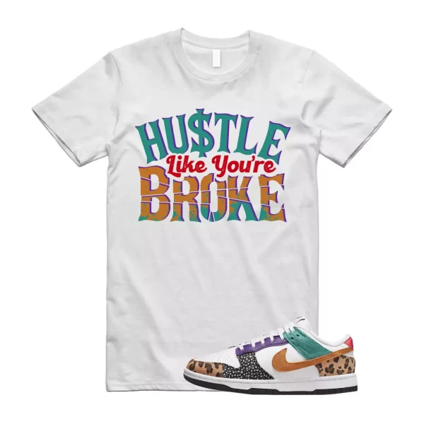 BROKE Shirt to match N Dunk Low WMNS Patchwork Multicolor Safari Cheetah Leopard Jezsport.com