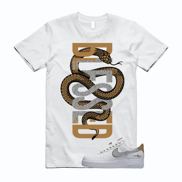 SNAKE Shirt to match Air Force1 Low NOLA Silver Glitter Metallic Gold University Jezsport.com