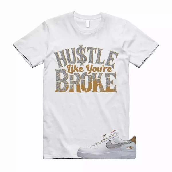 BROKE Shirt to match Air Force1 Low NOLA Silver Glitter Metallic Gold University Jezsport.com