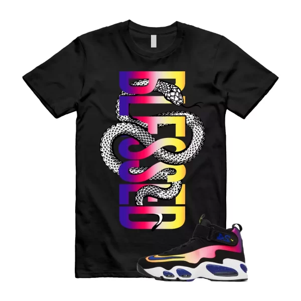 Air Griffey Max 1 Los Angeles Sunset 24 Purple Pink Blue T Shirt Match SNAKE Jezsport.com