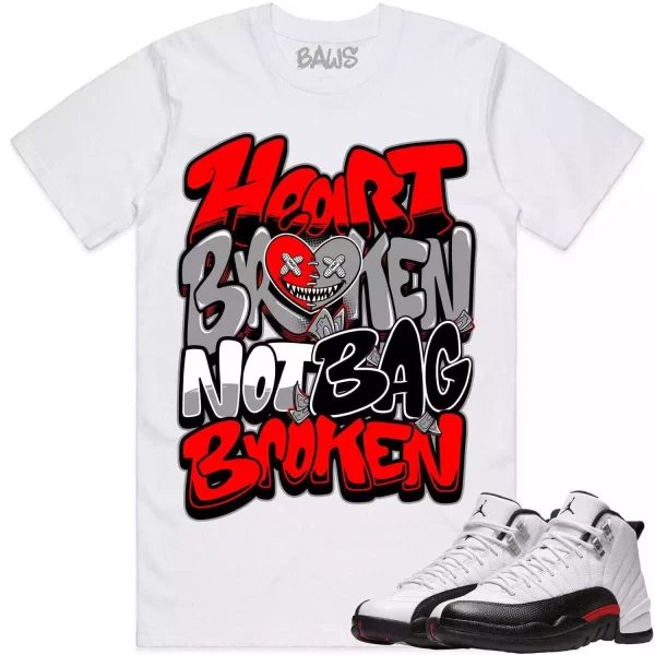 Jordan 12 Red Taxi 12s Shirt to Match - RED HEART BROKEN Jezsport.com