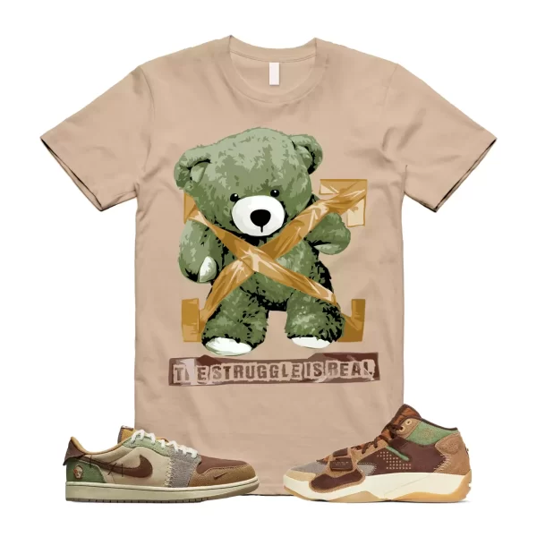 STRUG Shirt to match 1 Low OG Zion Williamson Voodoo Flax Muslin Fauna Brown Oil Jezsport.com