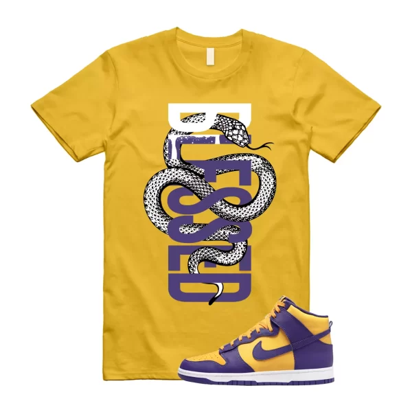 SNAKEBLS T Shirt to match Dunk High Purple Yellow Court Gold Home Away 95 Lebron Jezsport.com