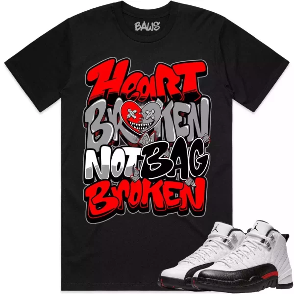 Jordan 12 Red Taxi 12s Shirt to Match - RED HEART BROKEN Jezsport.com