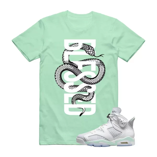 SNAKEB T Shirt to match Jordan 6 WMNS Mint Foam Pure Platinum Green Glow Dunk 1 Jezsport.com