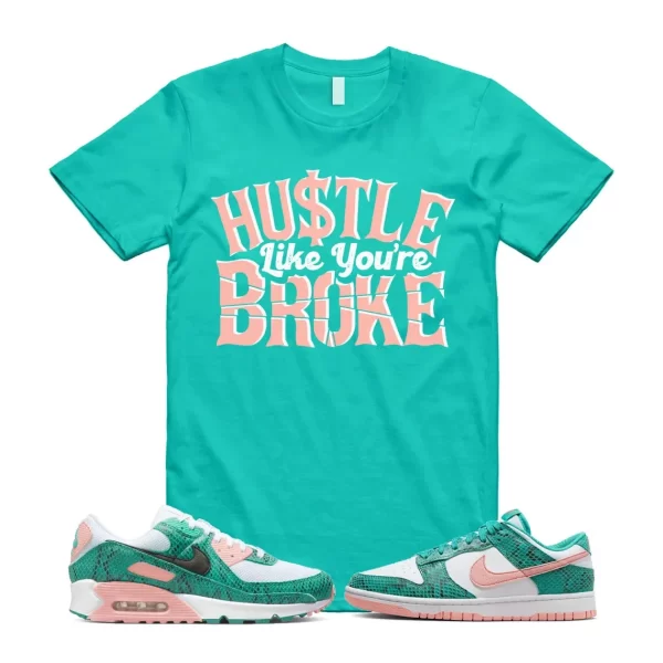 HLB T Shirt to match Dunk Low Coral Snakeskin Snake Washed Teal Bleached 1 90 Jezsport.com