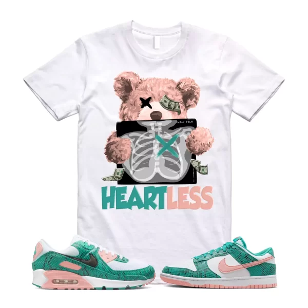 HEART Shirt to match Dunk Low Coral Snakeskin Snake Washed Teal Bleached 1 90 Jezsport.com