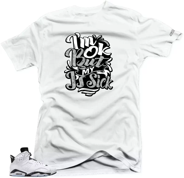 Shirt To Match Jordan 6 Retro Reverse Oreo-Sick Js Gray. White Tees Jezsport.com