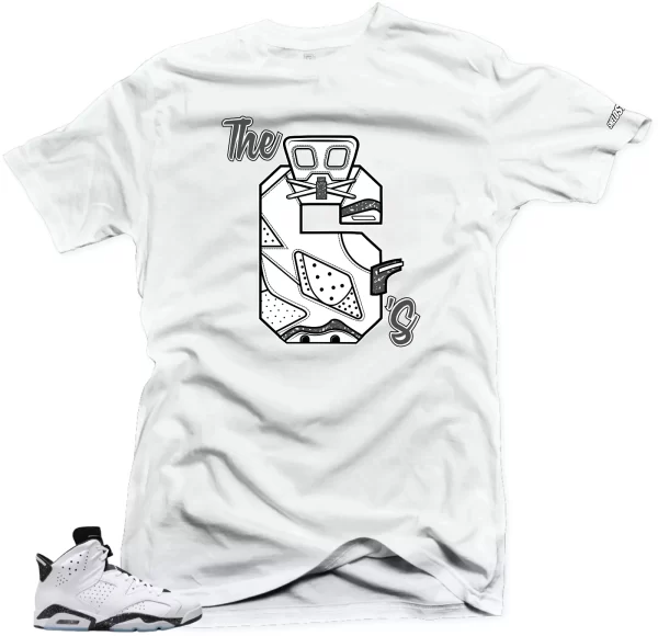 Shirt To Match Jordan 6 Retro Reverse Oreo- The 6s Gray. White Tees Jezsport.com