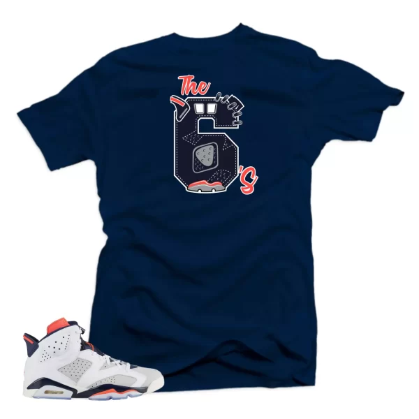 Shirt to Match Jordan Retro 6 Tinker-The 6's Navy Tee Jezsport.com