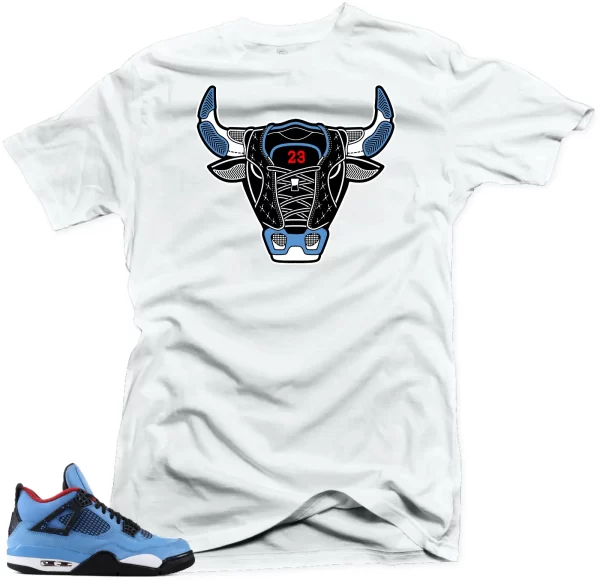 Shirt to Match Jordan 4 Cactus Jack Sneakers.Bull 4 White Tee Jezsport.com