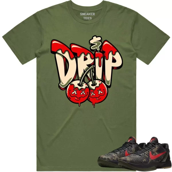 Kobe 6 Italian Camo 6s Shirt to Match - OLIVE MONEY DRIP Jezsport.com