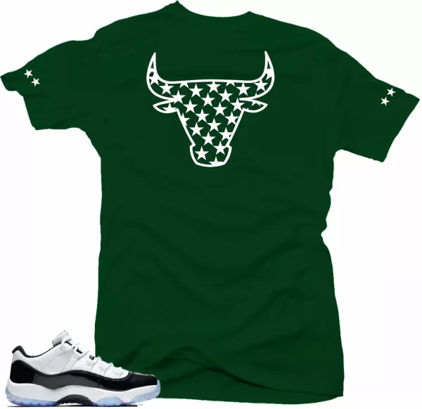 Shirt to Match Jordan 11 low Emerald sneakers- Stars 11 Green tee Jezsport.com