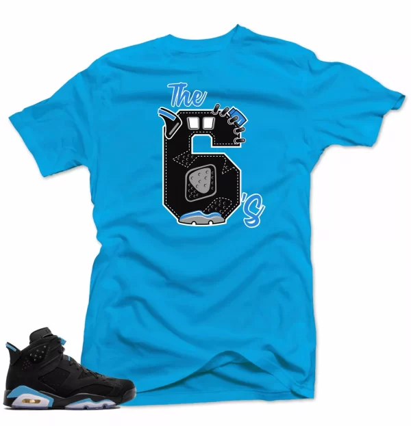 Shirt to match Jordan Retro 6 UNC Sneakers.The 6's Blue Tee Jezsport.com