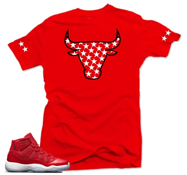 Shirt to match Jordan 11 Win like 96.Bul 11 Red Tee Jezsport.com