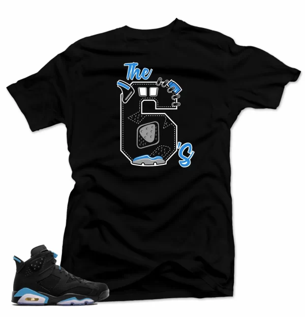 Shirt to match Jordan Retro 6 UNC Sneakers.The 6's Black Tee Jezsport.com