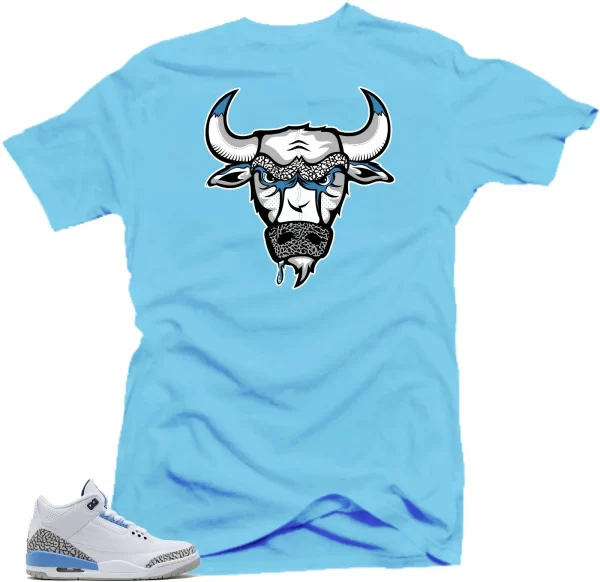 Shirt to Match Jordan Retro 3 UNC Cement Sneakers- Bull 3 Tees Jezsport.com