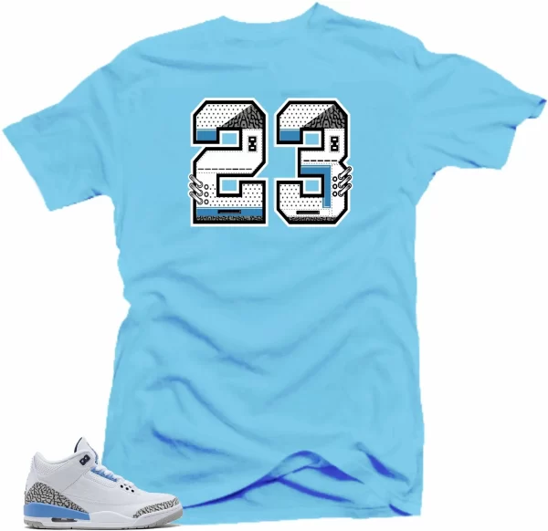 Jordan Retro 3 UNC Carolina Cement Sneaker Tees Shirt - 23 Jezsport.com